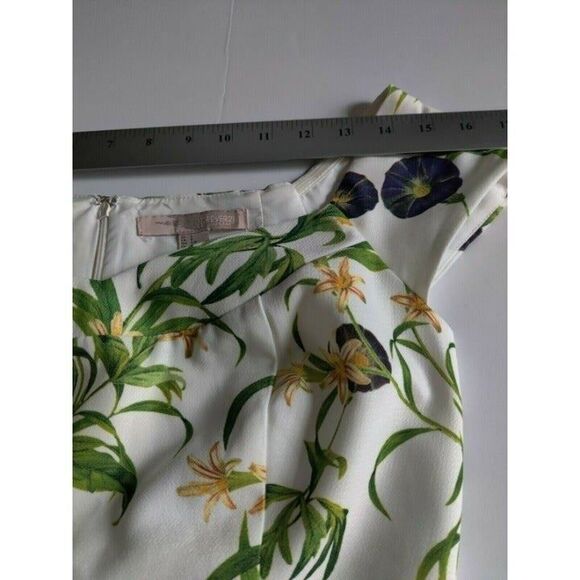 Forever21 Floral‎ Cap Sleeve Fit & Flare Dress White Green Womens Size Small - Picture 9 of 12